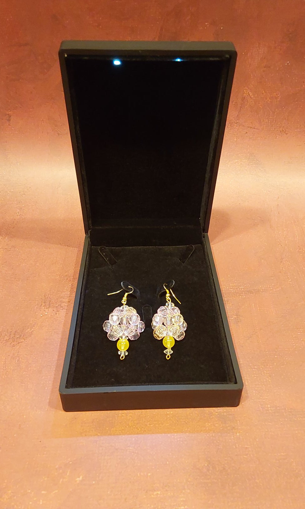 Pink and Gold Grape Clusters Necklace and Earrings Set