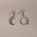Gold and Pearl Loop Earrings